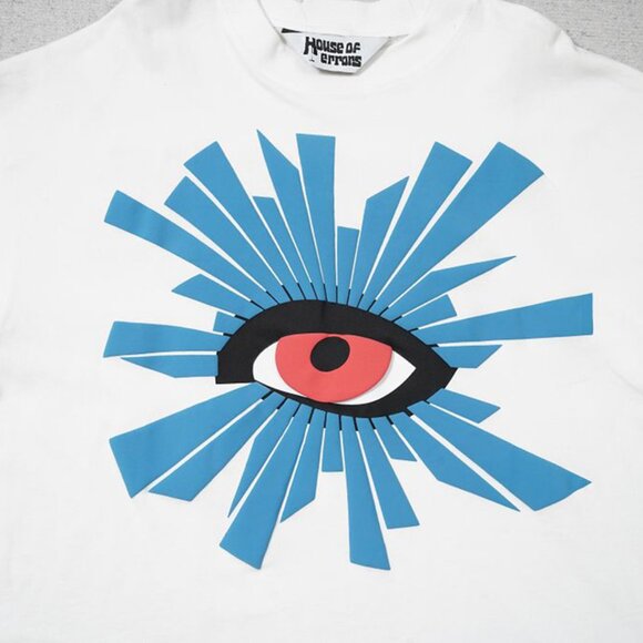 House of Errors White T Shirt With Blue Eye Logo - Picture 4 of 12